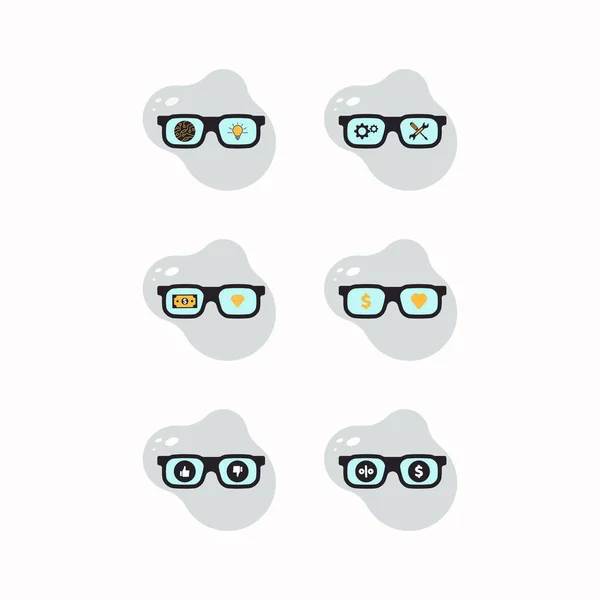 Szemüveg Készlet Ikon Design Vektor Illusztráció — Stock Vector