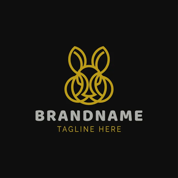 Spartan Rabbit Head Mono Line Logo Design Gráfico Ilustração Vetorial —  Vetores de Stock