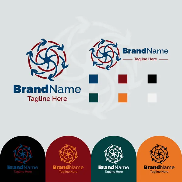Seta Circular Logotipo Gráfico Design Vetor Ilustração —  Vetores de Stock