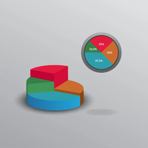 Pie Chart Info Design Gráfico Ilustração Vetorial — Vetor de Stock