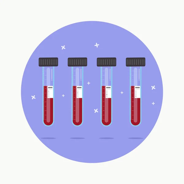 stock vector Blood type in tubes with labels vector illustration