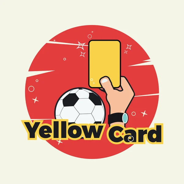 Cartazes Amarelos E Vermelhos Do árbitro De Bola De Futebol. Jogo