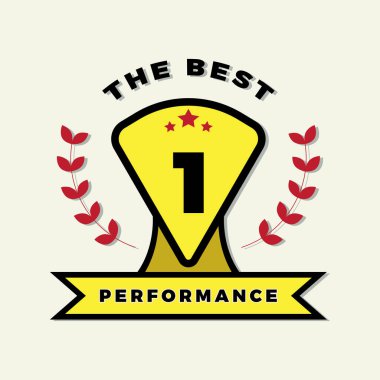 En iyi performans sarı rozet tasarımı vektör çizimi