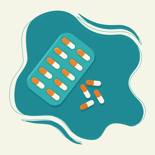 Capsule Pills Vector Illustration Medicine Concept — Stock Vector
