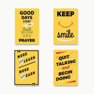 Alıntıların, motivasyonun ve pozitif ilham vektörünün poster tipografisi