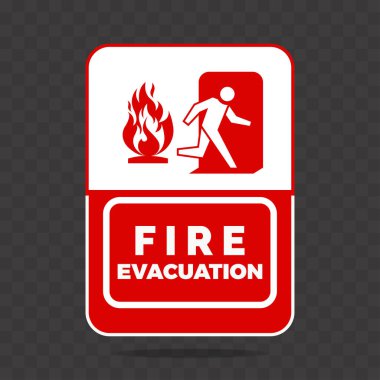 Fire evacuation sign and symbol graphic design vector illustration