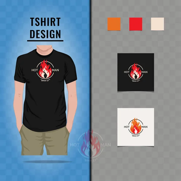 Hot Man Skjorta Design Vektor Illustration — Stock vektor