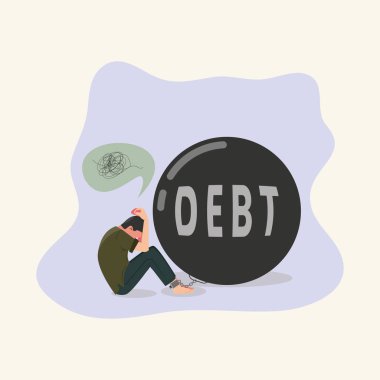 Büyük mahkum toplu bir adam. Adamın başı büyük bir borçla dönüyor.