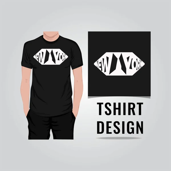 Nueva York Camiseta Diseño Vector Ilustración — Archivo Imágenes Vectoriales