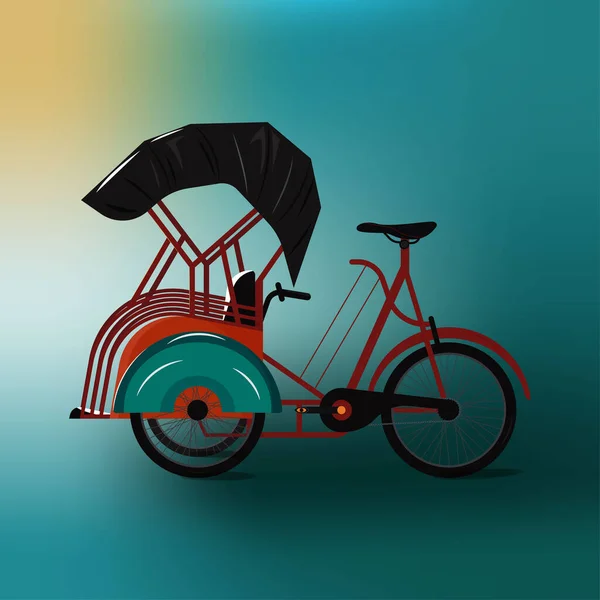 Pedicab Transportu Modelu Projektu Wektor Ilustracji — Wektor stockowy