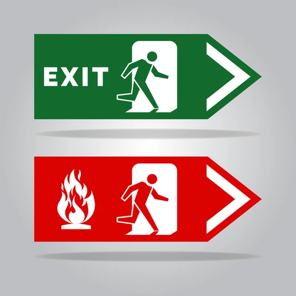 Salida Advertencia Para Señal Emergencia Contra Incendios Ilustración Vectores Diseño — Vector de stock