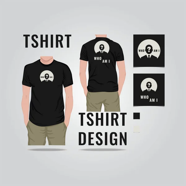 私は誰ですかTシャツデザインベクトルイラスト — ストックベクタ