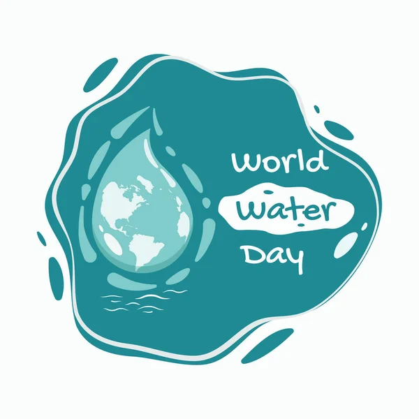 Día Mundial Del Agua Banner Diseño Vector Ilustración — Archivo Imágenes Vectoriales