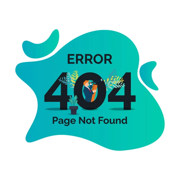 404 Página Error Encontrado Diseño Página Web Vector Ilustración — Vector de stock