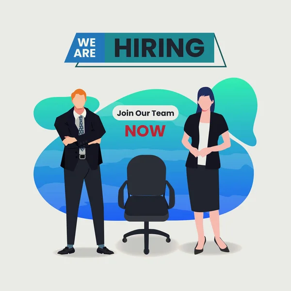 Hiring Join Our Team Poster Business Hiring Recruitment Vector Illustration — Stock Vector