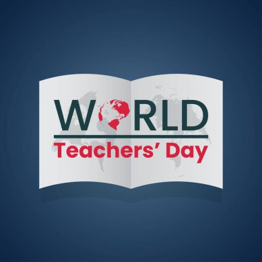 Dünya Öğretmenler Günü Arkaplan Tasarım Vektörü çizimi