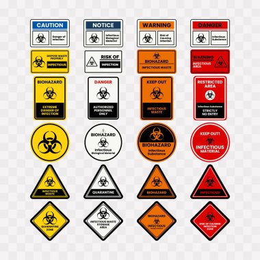 Infectius bio hazard symbols and sign collection design vector illustration clipart