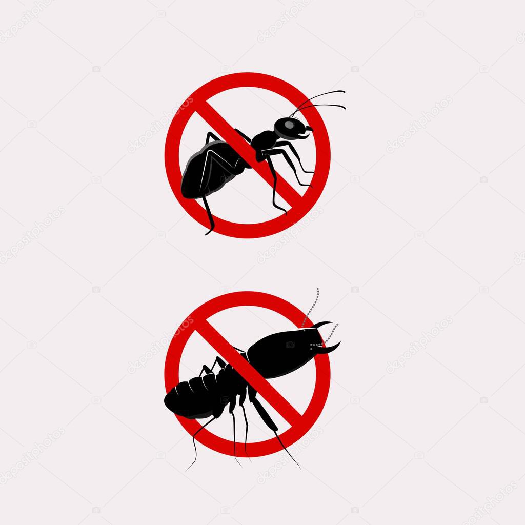 No ants and termites sign vector