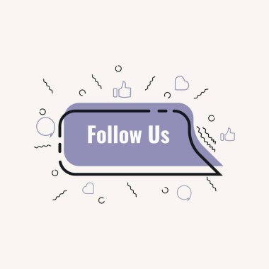 Konuşma balonu tasarım vektörünü takip edin