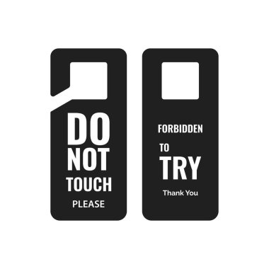 Siyah etiket vektöründe askıya dokunma