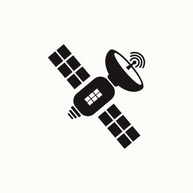 Uçan uydu simgesi tasarım vektörü