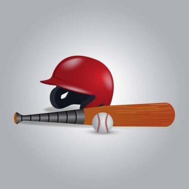 Red batting helmet baseball stock illustration clipart