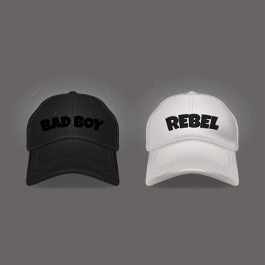 Kötü çocuk ve Asi şapkalı grafik tasarım vektörü çizimi