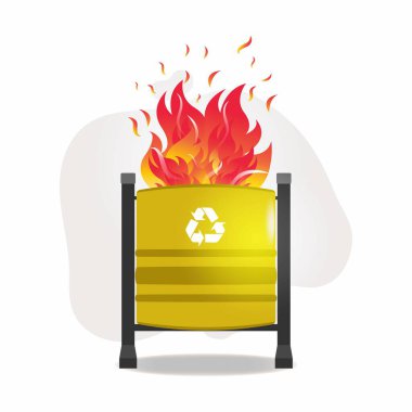 Çöp bidonunda çöp yakmak