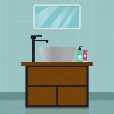 Havza yüz yıkama grafik tasarımı çizimi