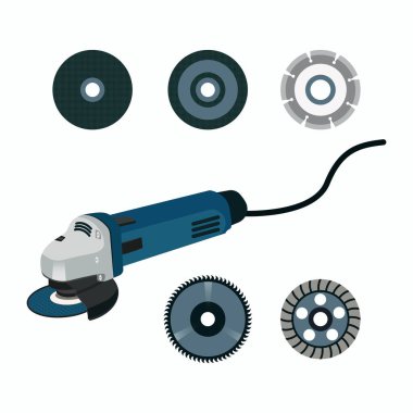 Öğütücü tekerlekleri olan mavi öğütücü grafik tasarım vektörü çizimi