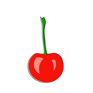 continuous drawing of ripe cherries in one line. minimalistic vector drawing