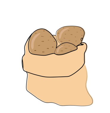 Tek sıra halinde patates çizmeye devam et. vektör illüstrasyonu minimalist tasarım