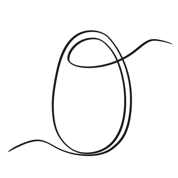 Continuous Drawing Egg One Line Easter Egg Vector Illustration — Stock Vector