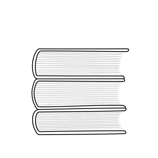 Eine Ununterbrochene Strichzeichnung Eines Bücherstapels Minimalistische Designvektorillustration — Stockvektor