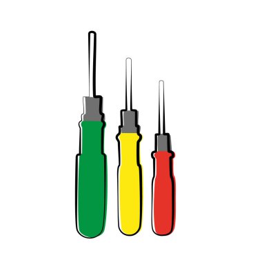 Tek çizgili bir tornavida çizimi. minimalist vektör illüstrasyon tasarımı.