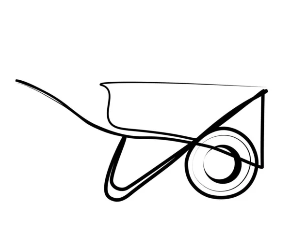 1本の線で車輪を描き続けます 現代のミニマリズムアートのベクトル図美の輪郭 — ストックベクタ