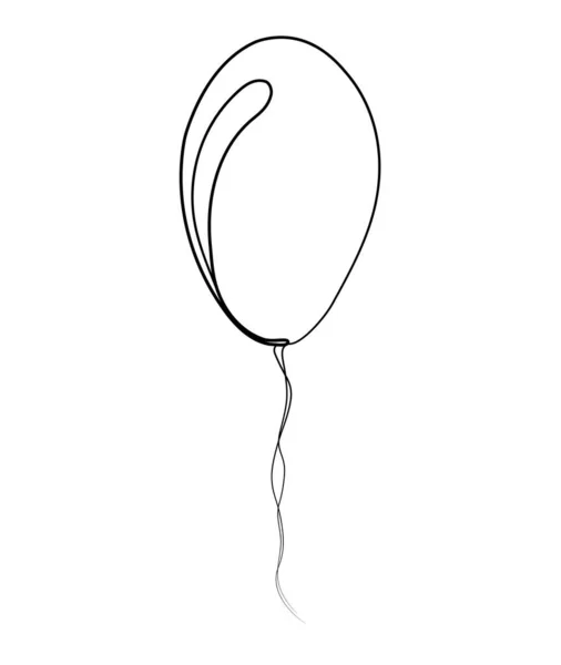 Continuous Drawing Balloons One Line Vector Illustration Modern Minimalism Art — Stock Vector
