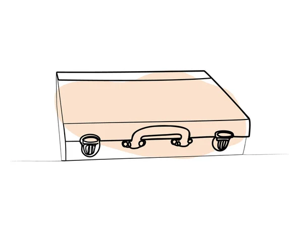 スーツケースの連続1線画 ベクトル画像 — ストックベクタ