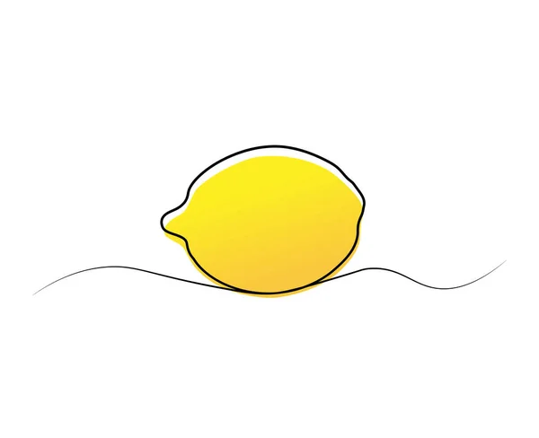 Kontinuerlig Linje Ritning Citron Vektor Illustration — Stock vektor