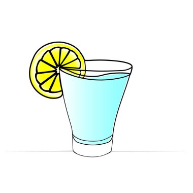 Limon kokteyli çizmeye devam et. vektör illüstrasyonu