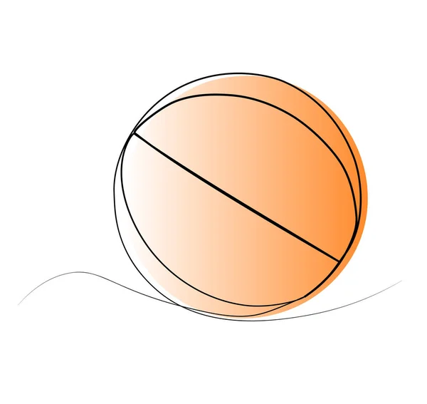 Ununterbrochene Zeichnung Eines Basketballs Mit Einer Linie Vektorillustration Kontinuierlicher Einfacher — Stockvektor
