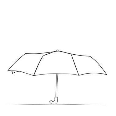 Sürekli bir şemsiye çizimi. Vektör illüstrasyonu, sürekli basit çizgi biçimi