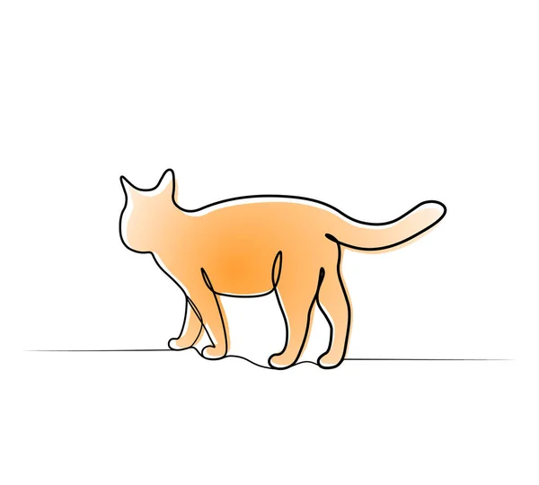 猫の連続した1行の描画 ベクトルイラスト 連続シンプルなラインスタイル — ストックベクタ