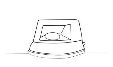 Tek çizgili sürekli demir çizim. bir çizgi çizimi vektör illüstrasyonu