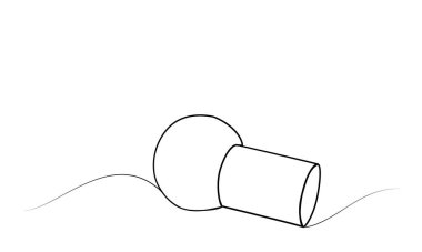 Tek çizgili sürekli bir sünger çizimi. vektör illüstrasyonu