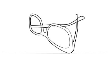 Tek bir çizgi ile sürekli cam çizimi. vektör illüstrasyonu