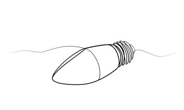 Tek çizgili bir lambanın sürekli çizimi. vektör illüstrasyonu