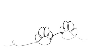 Tek sıra halinde sürekli hayvan izleri çiziyor. vektör illüstrasyonu