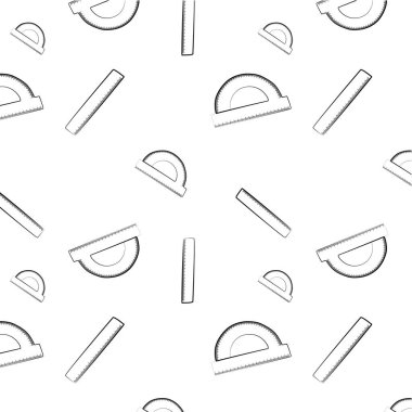 Bir çizgi açıölçer deseni. okul malzeme vektör illüstrasyonu