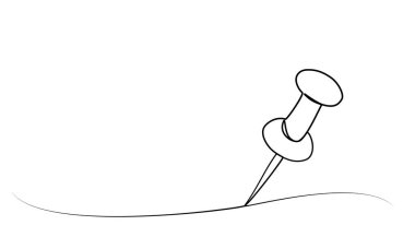 Kağıt raptiye 'nin aralıksız çizimi. vektör illüstrasyonu